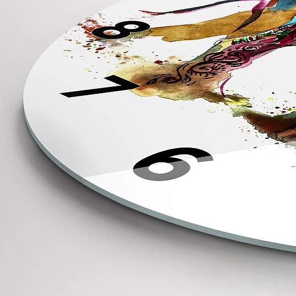 Wanduhr glas rund Kultur von Indien