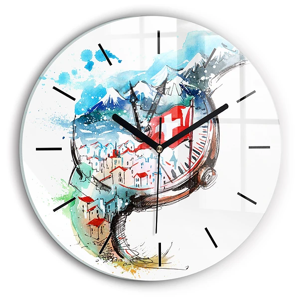 Wanduhr rund Schweizer Uhr