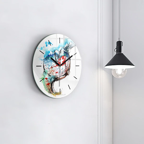 Wanduhr rund Schweizer Uhr