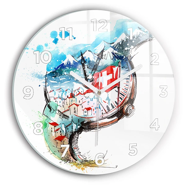 Wanduhr rund Schweizer Uhr