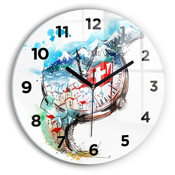 Wanduhr rund Schweizer Uhr