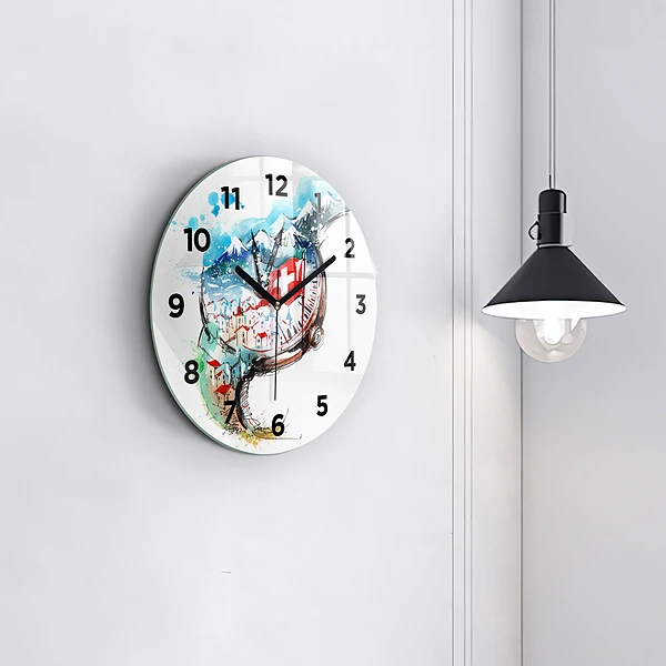 Wanduhr rund Schweizer Uhr