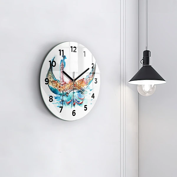 Wanduhr rund mit motiv Italien - Die venezianische Gondel