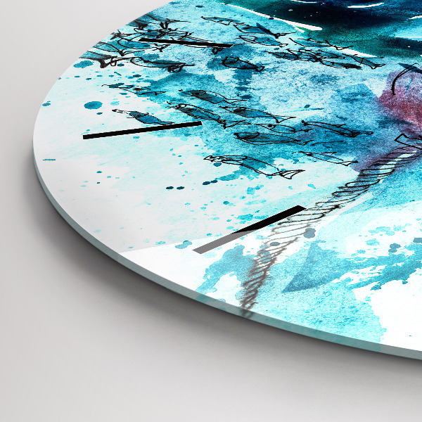 Wanduhr rund Bemalte Seemöwe