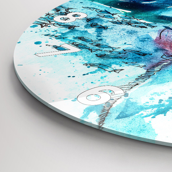 Wanduhr rund Bemalte Seemöwe