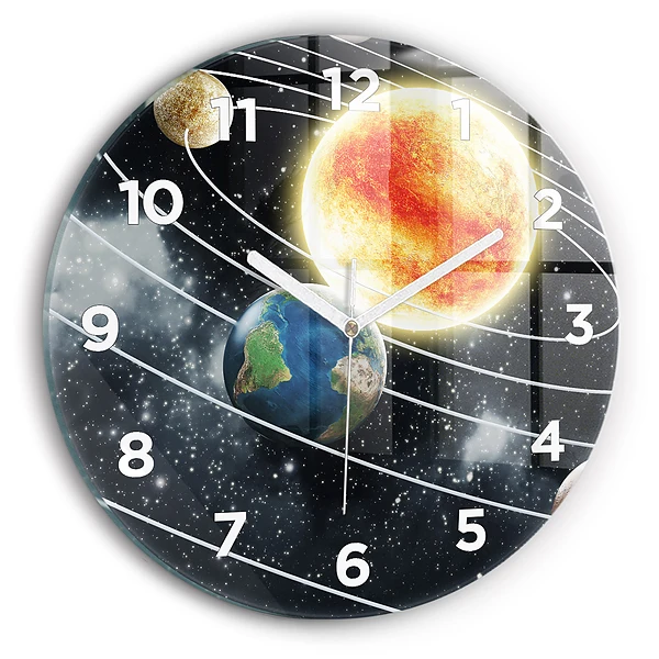 Wanduhr rund Sonnensystem