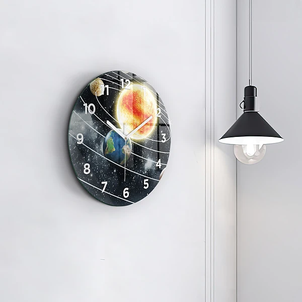Wanduhr rund Sonnensystem