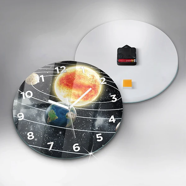Wanduhr rund Sonnensystem