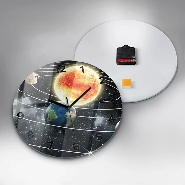 Wanduhr rund Sonnensystem