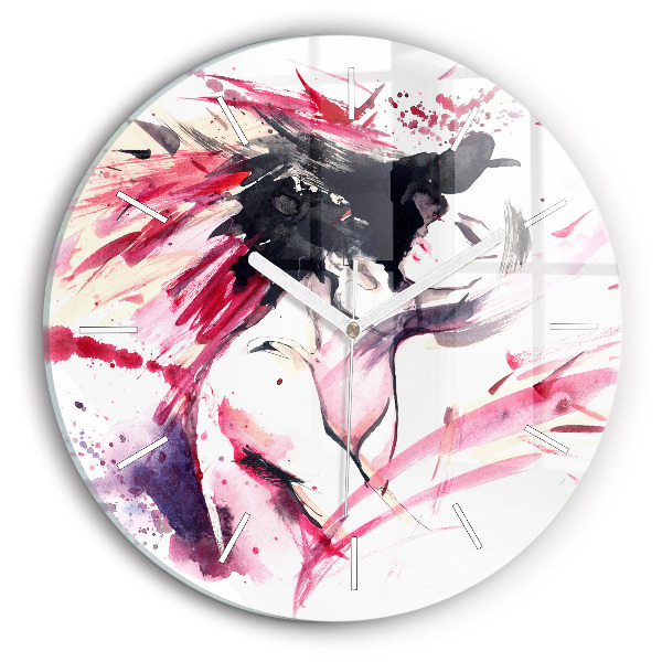 Wanduhr rund mit motiv Abstraktes Liebespaar