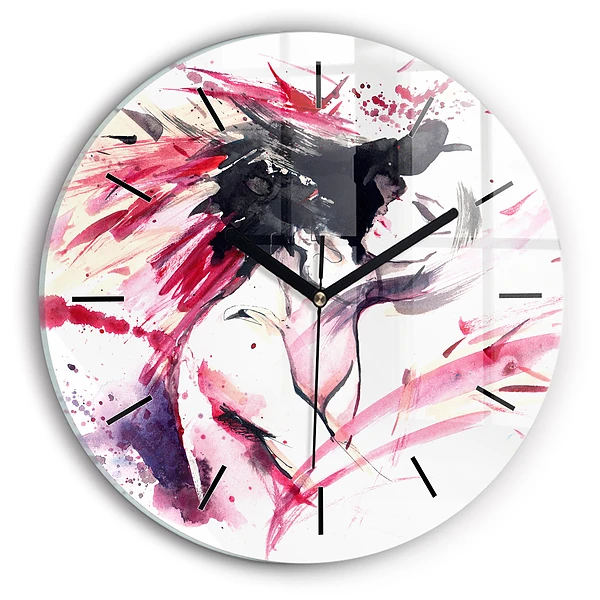 Wanduhr rund mit motiv Abstraktes Liebespaar