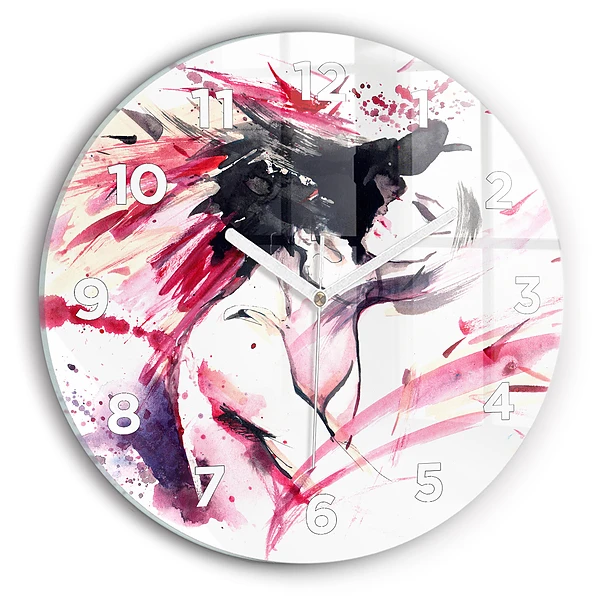 Wanduhr rund mit motiv Abstraktes Liebespaar