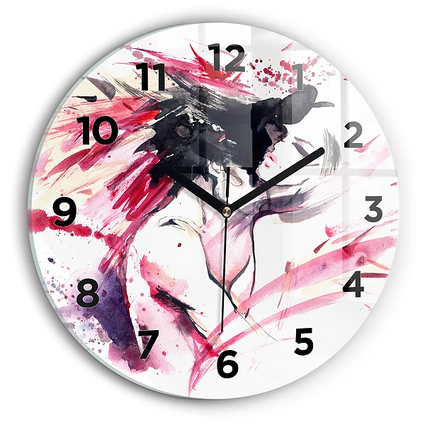 Wanduhr rund mit motiv Abstraktes Liebespaar