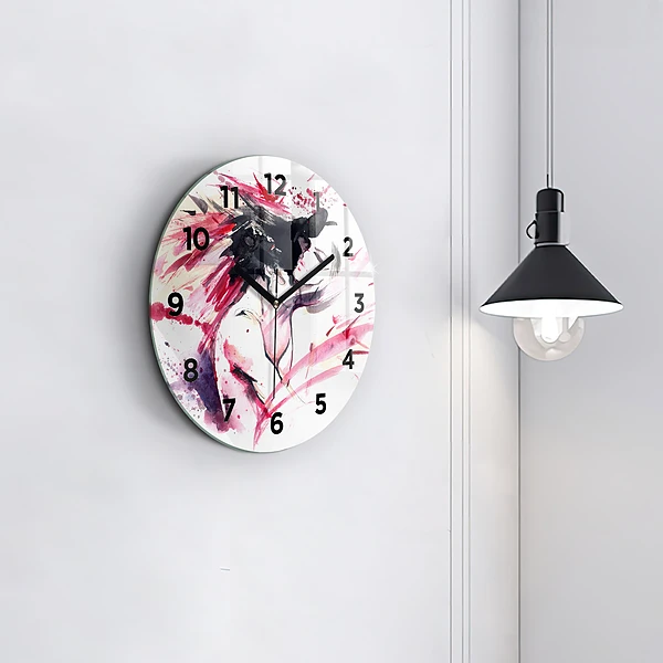 Wanduhr rund mit motiv Abstraktes Liebespaar
