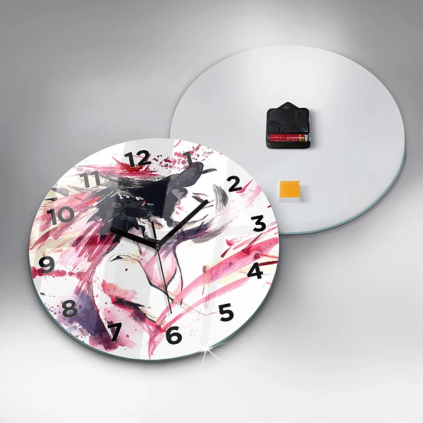 Wanduhr rund mit motiv Abstraktes Liebespaar
