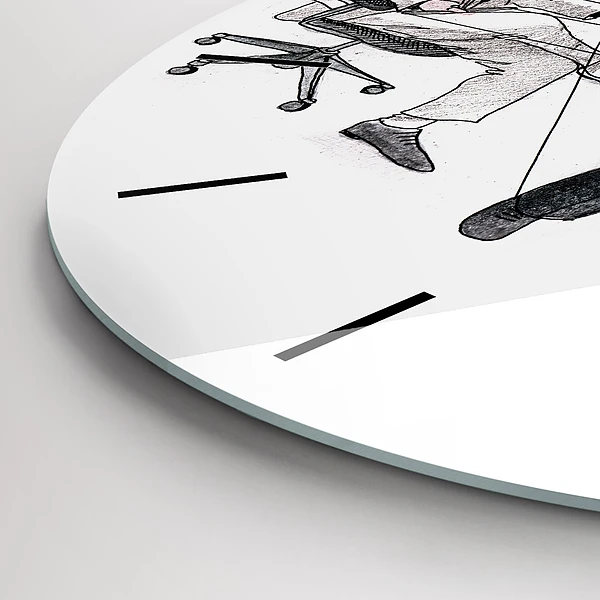 Wanduhr glas rund Marionettenmenschen