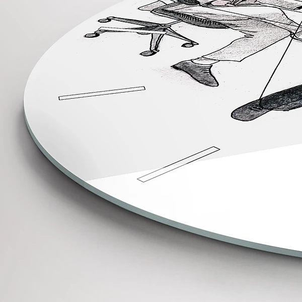 Wanduhr glas rund Marionettenmenschen