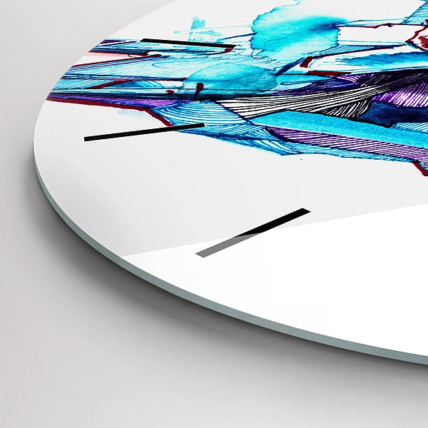 Wanduhr rund mit motiv Skifahrer