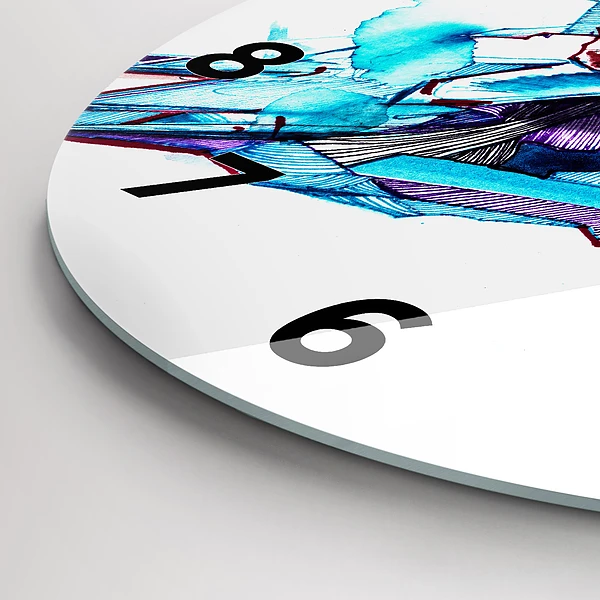 Wanduhr rund mit motiv Skifahrer