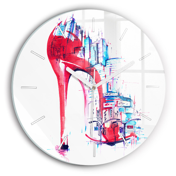 Wanduhr rund Rote Ferse