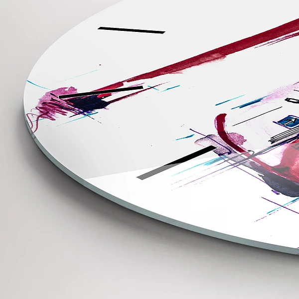 Wanduhr rund Rote Ferse