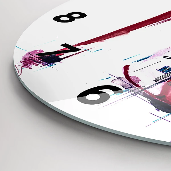 Wanduhr rund Rote Ferse