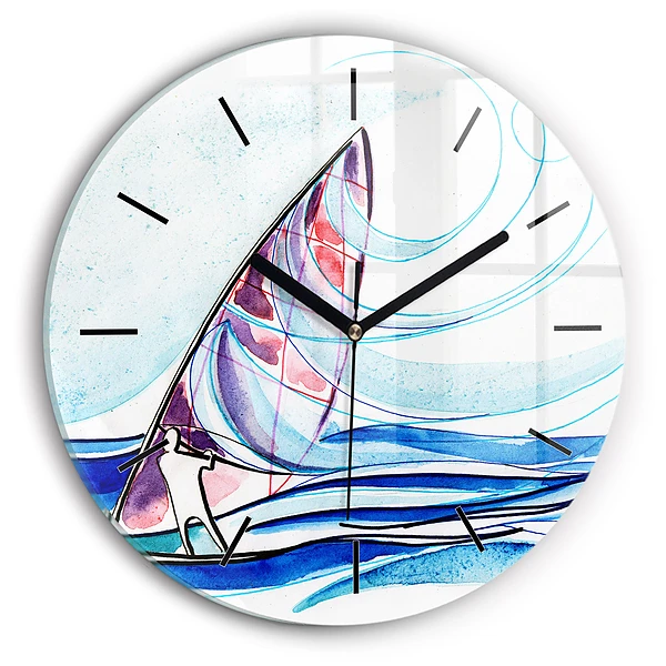 Wanduhr rund Surfbrett