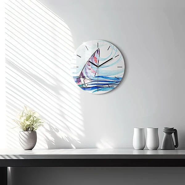 Wanduhr rund Surfbrett