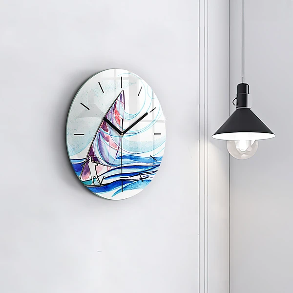 Wanduhr rund Surfbrett