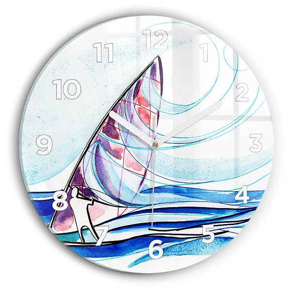 Wanduhr rund Surfbrett
