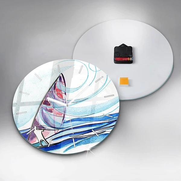 Wanduhr rund Surfbrett