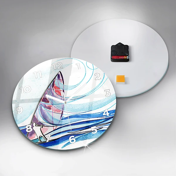 Wanduhr rund Surfbrett