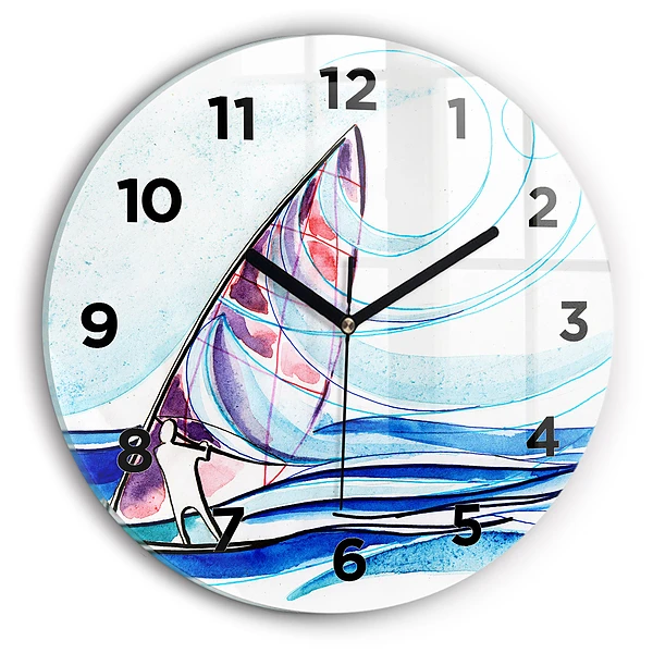 Wanduhr rund Surfbrett