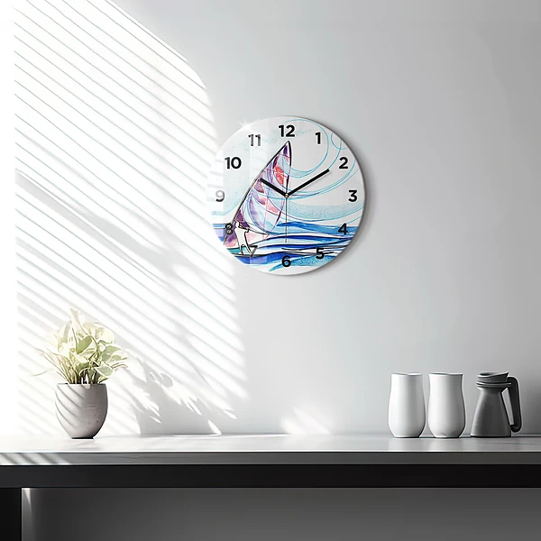 Wanduhr rund Surfbrett