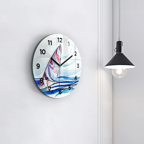 Wanduhr rund Surfbrett