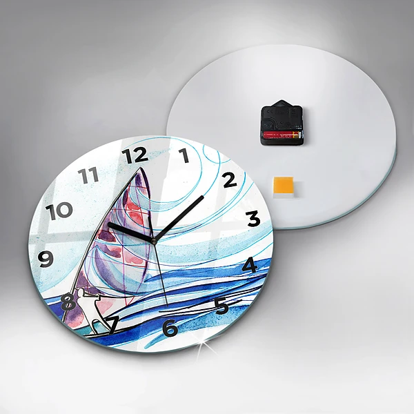 Wanduhr rund Surfbrett