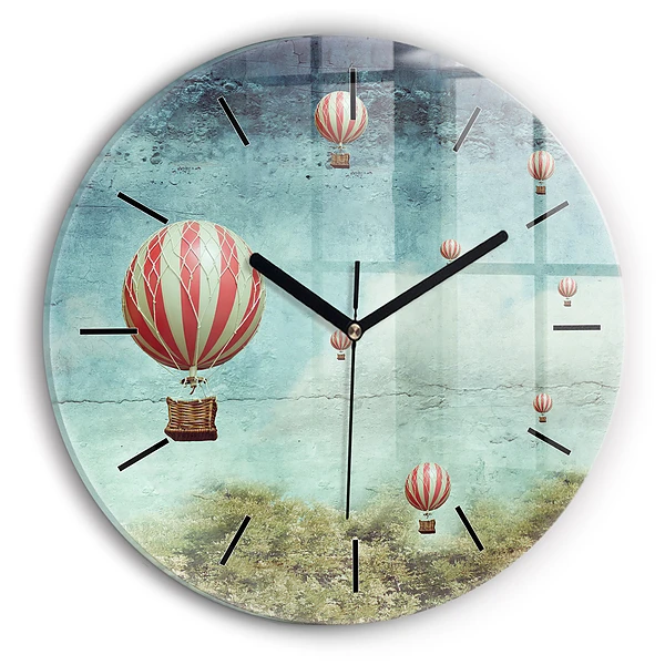 Wanduhr rund mit motiv Luftballons