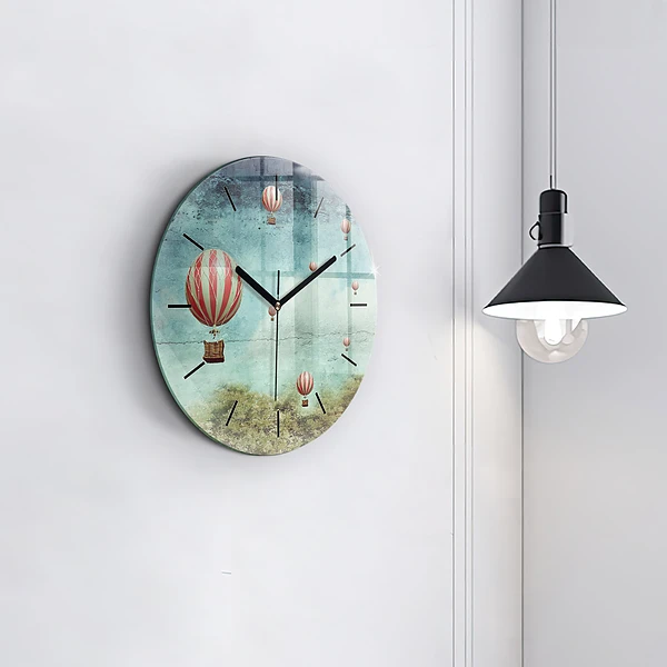 Wanduhr rund mit motiv Luftballons