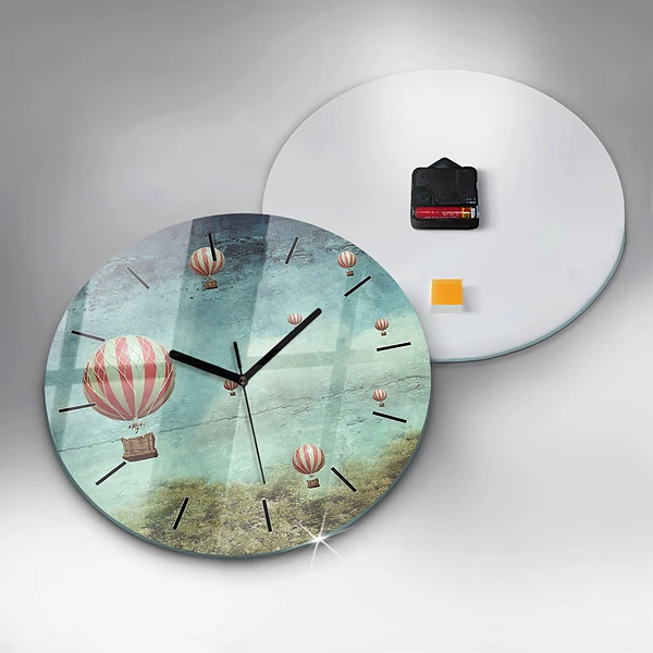 Wanduhr rund mit motiv Luftballons