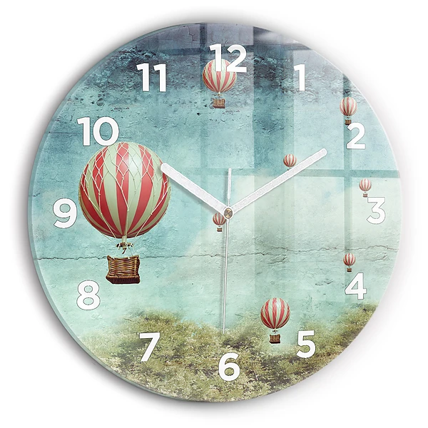 Wanduhr rund mit motiv Luftballons