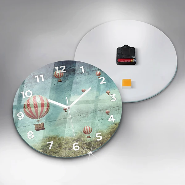 Wanduhr rund mit motiv Luftballons