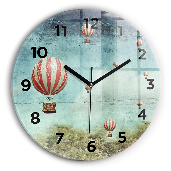 Wanduhr rund mit motiv Luftballons