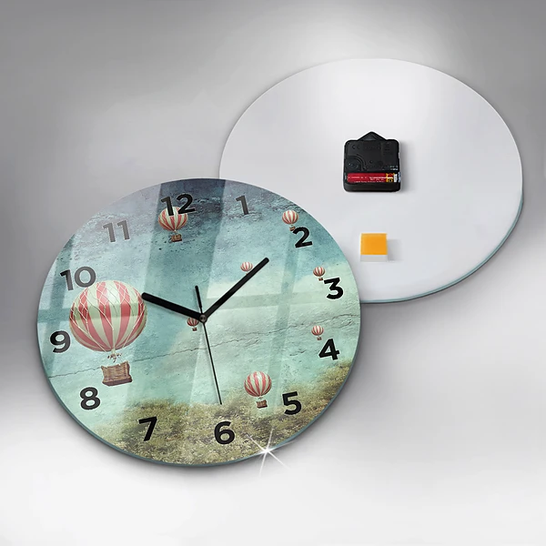 Wanduhr rund mit motiv Luftballons