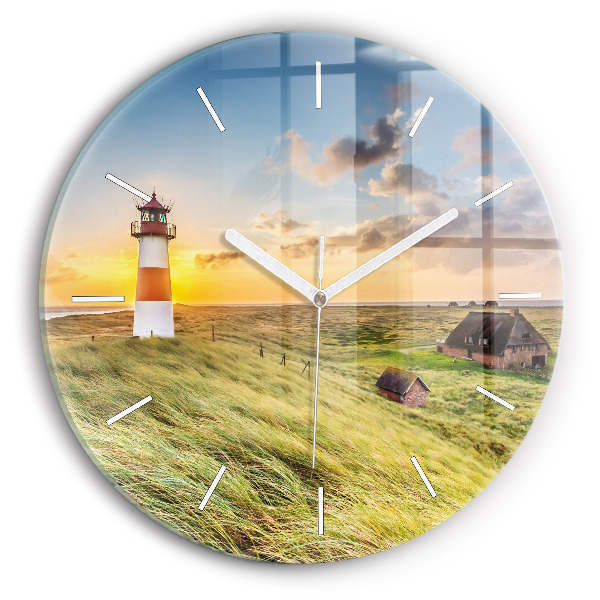 Wanduhr rund Leuchtturm