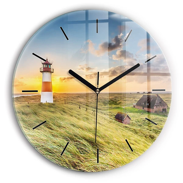 Wanduhr rund Leuchtturm