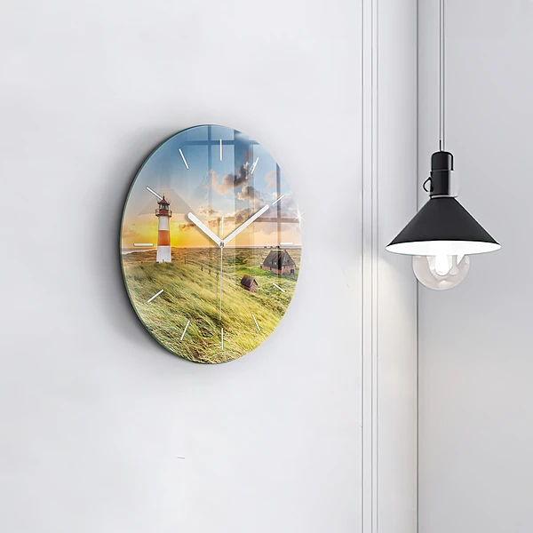 Wanduhr rund Leuchtturm