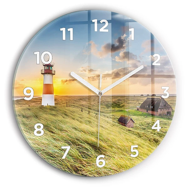 Wanduhr rund Leuchtturm