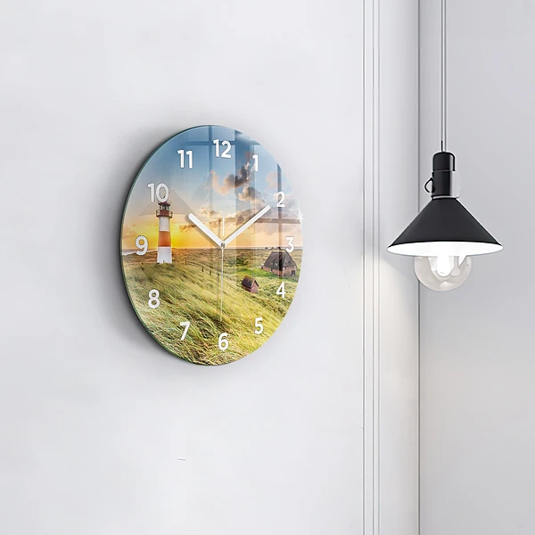 Wanduhr rund Leuchtturm