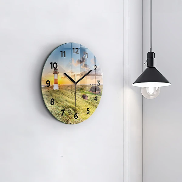 Wanduhr rund Leuchtturm