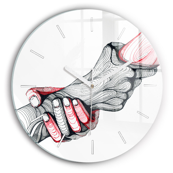 Wanduhr rund Händchenhalten